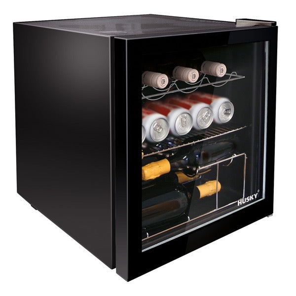 Black Drinks Mini Fridge - manspaces.co.uk  - Husky Black Mini Fridge